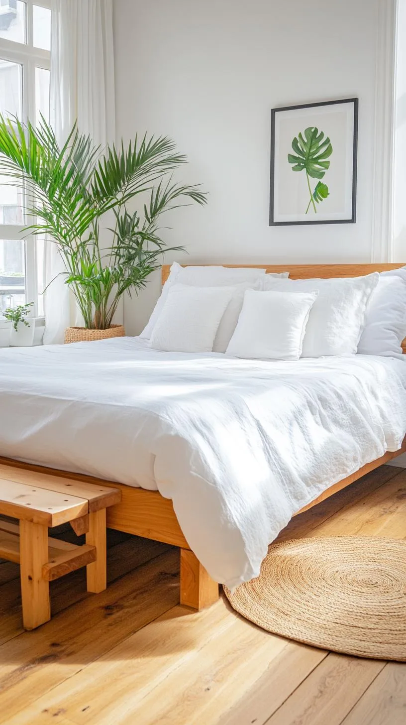 20 New Minimalist Bedroom Ideas to Inspire Your 2025 Refresh 82 14. Bohemian Blend: Mix white linens with minimalist boho-inspired decor touches-1