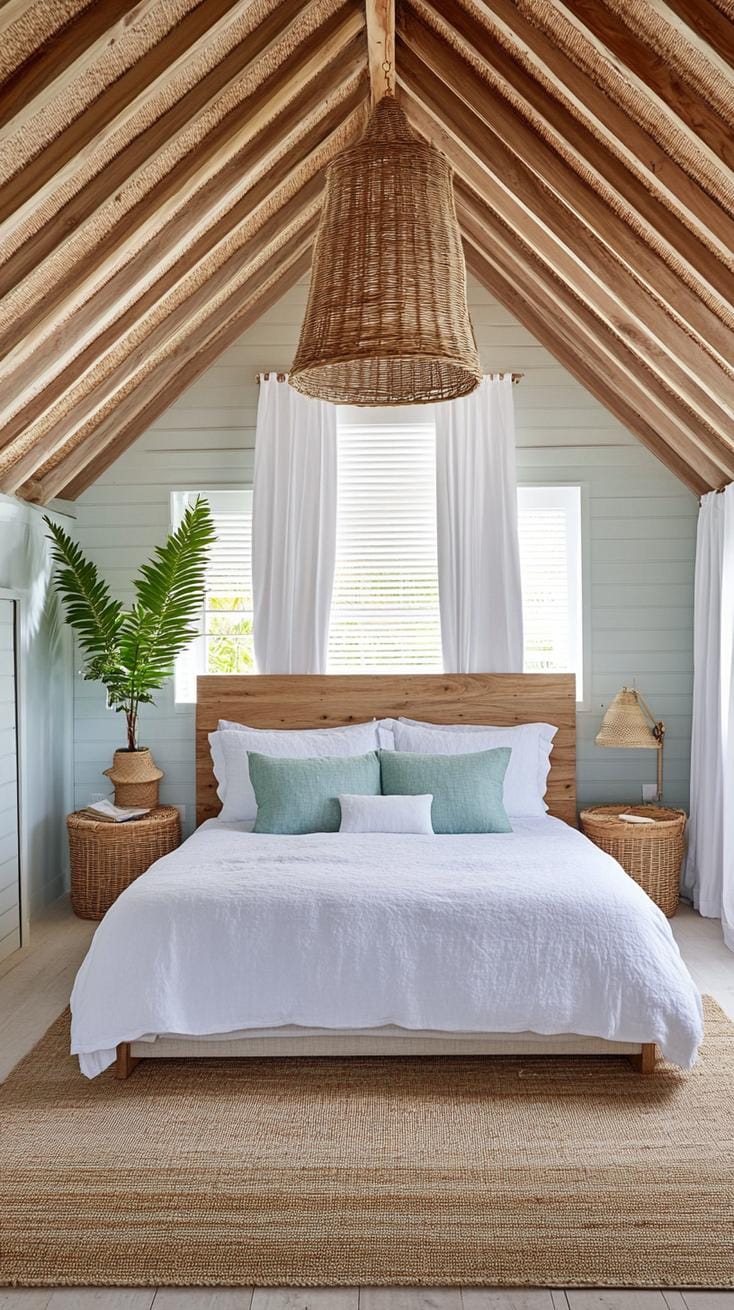 3. Build a relaxing coastal haven using soft blues and greens with weathered wood accents-3