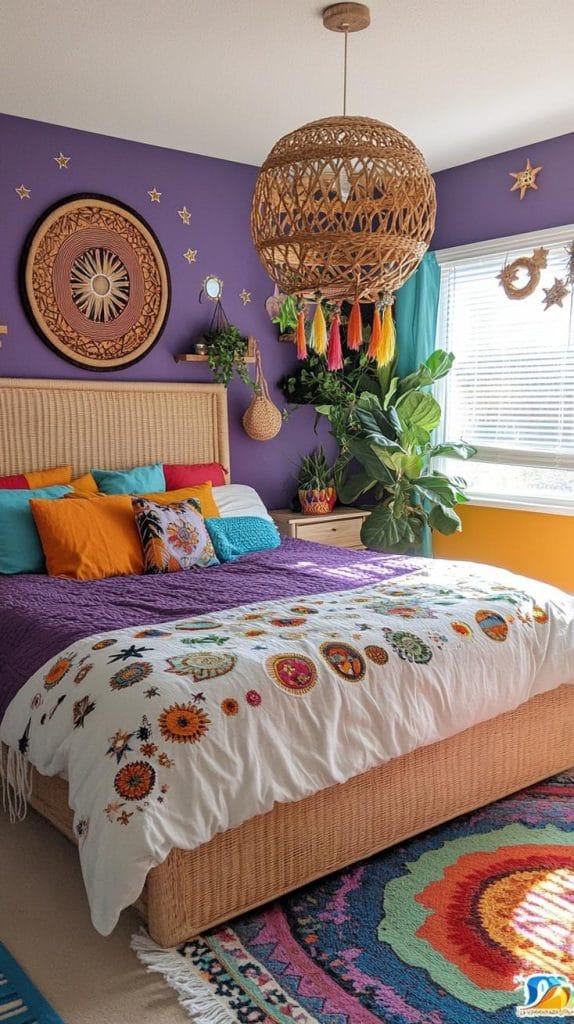 21 Colorful Boho Bedroom Ideas For A Whimsical Hippie Vibe - Lovely Harbor