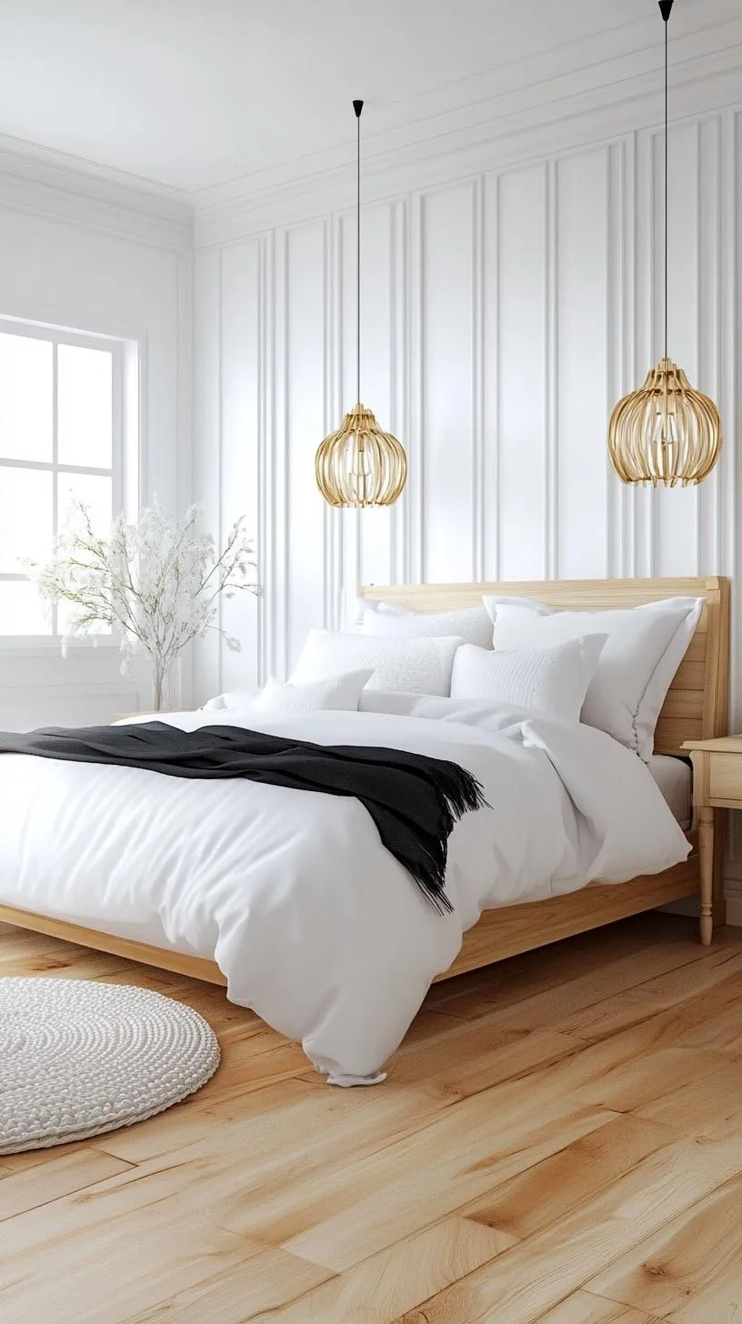 20 New Minimalist Bedroom Ideas to Inspire Your 2025 Refresh 75 13. Classic Trio: Depend on a three-color theme like white, black, and a dash of gold-1