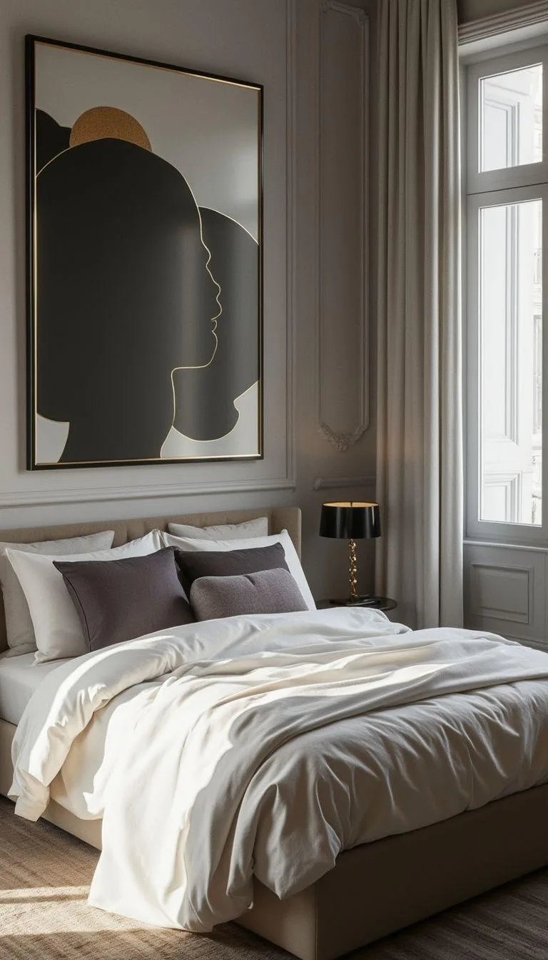 20 New Minimalist Bedroom Ideas to Inspire Your 2025 Refresh 80 13. Classic Trio: Depend on a three-color theme like white, black, and a dash of gold-2