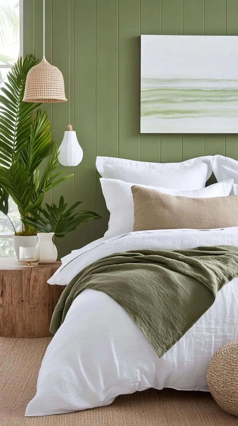 23 Stunning Olive Green Bedroom Ideas You'll Absolutely Love 70 8. Coastal Olive Green Bedroom with Natural Textures and Nautical Touches-2