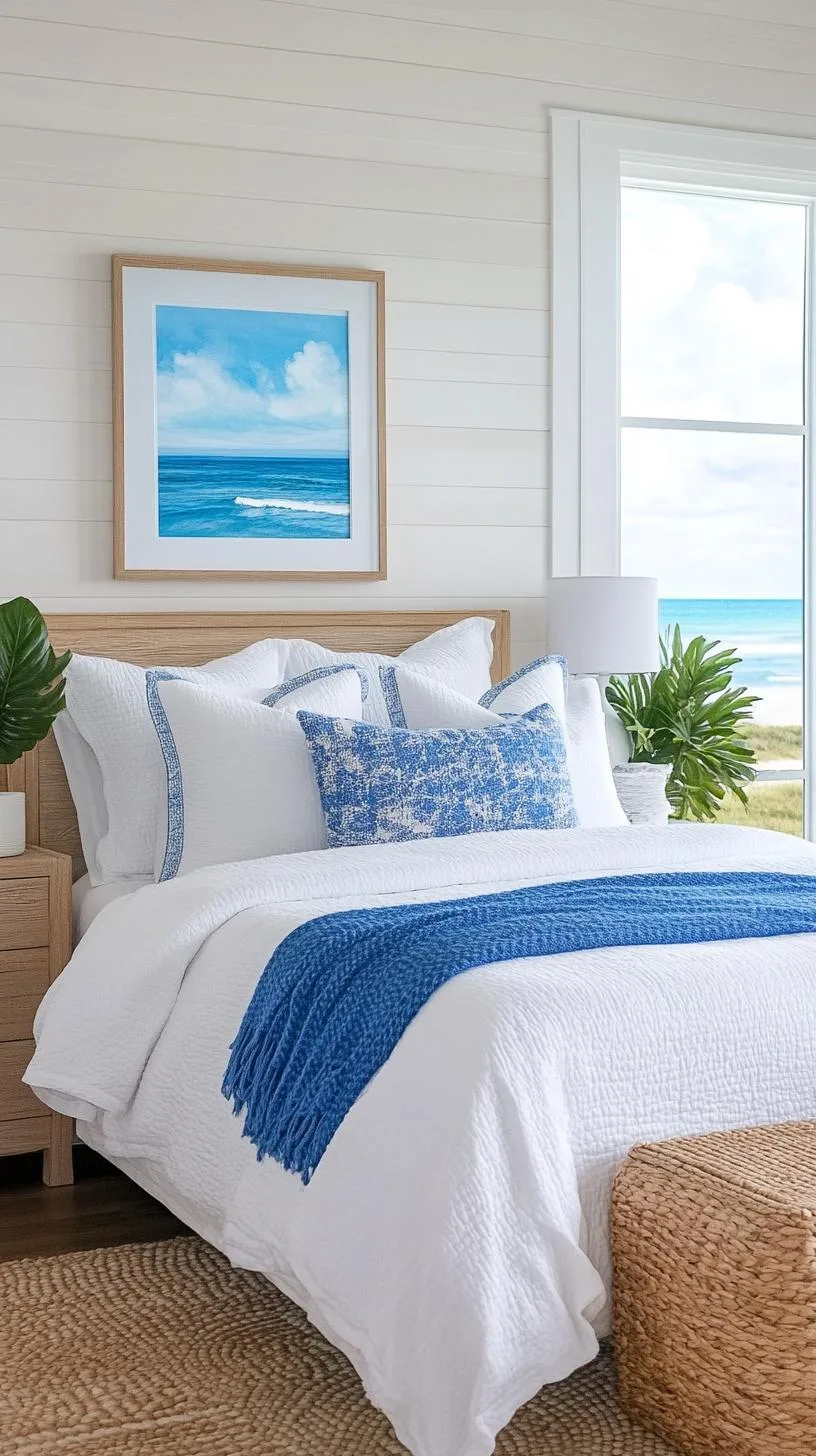 11. Coastal retreat mixing airy whites, sea-inspired blues, and driftwood details-1