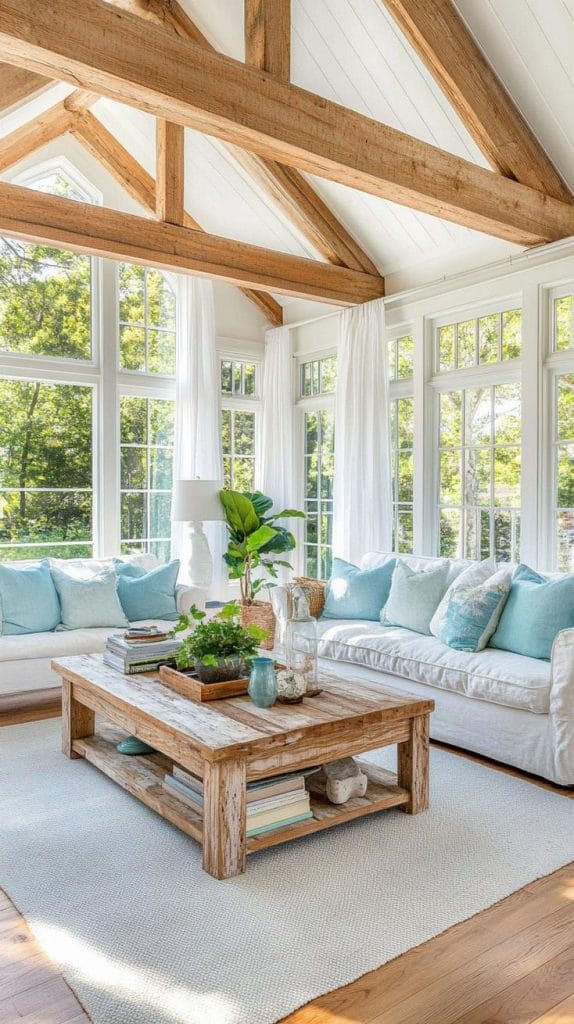 20 Unique Coastal Farmhouse Living Room Ideas That Wow - Lovely Harbor