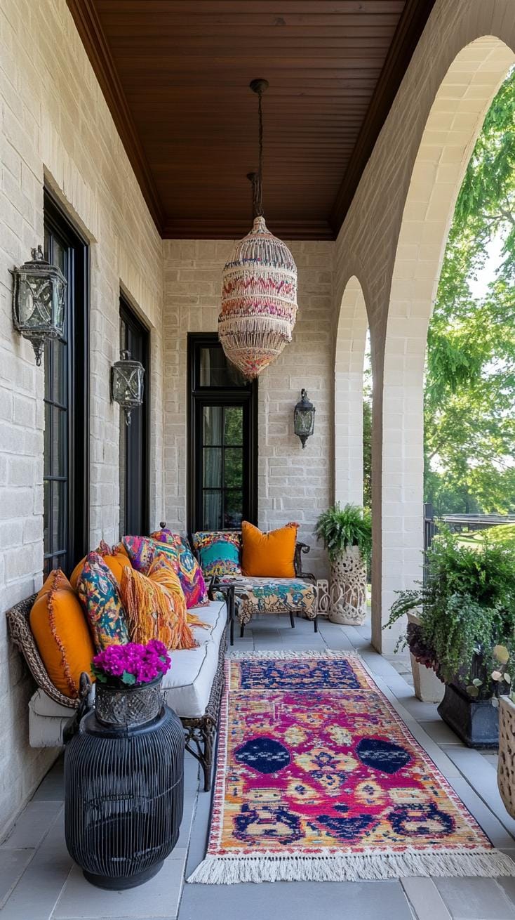 20. Eclectic mix: Combine bold ethnic patterns with an assortment of mismatched pillows and furniture-1