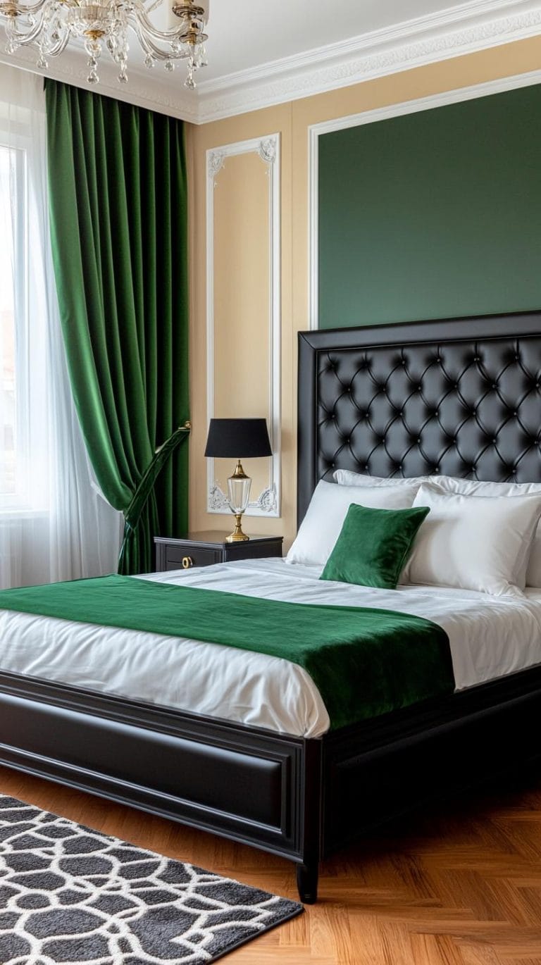 20 Elegant Black And Green Bedroom Ideas You Must See - Lovely Harbor