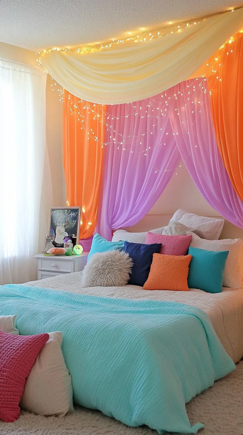 21 Colorful Boho Bedroom Ideas for a Whimsical Hippie Vibe 5 2. Ethereal Fairy Landscape: Blend dreamy pastels with hanging fairy lights and flowing white fabrics-0