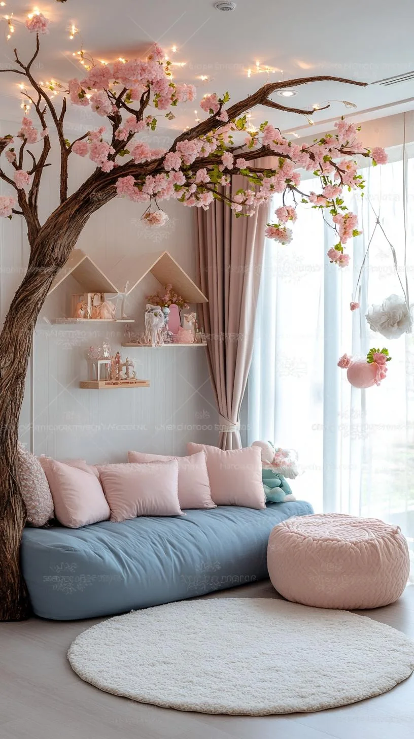 21. Fanciful Thicket Realm with Thistle Blues and Lavender Blush Tones-2