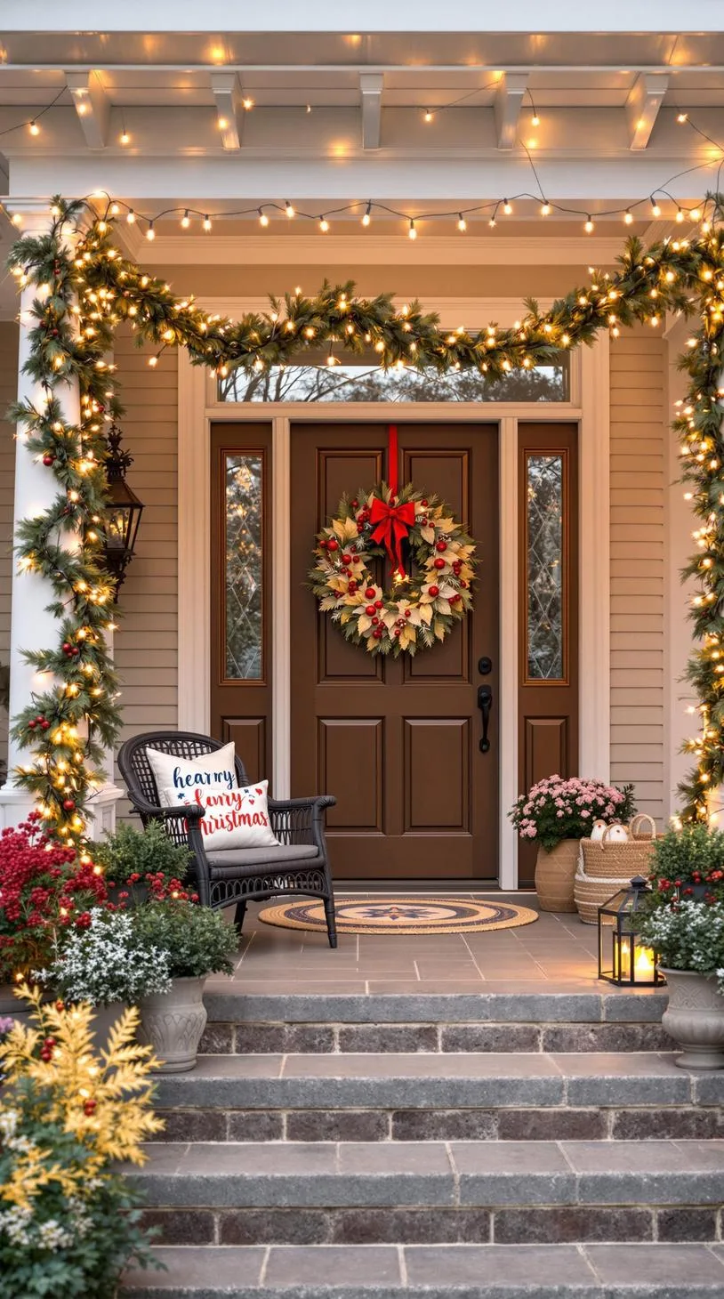 18. Festive flair: Garland with string lights, seasonal wreaths, and changeable themed cushions-1