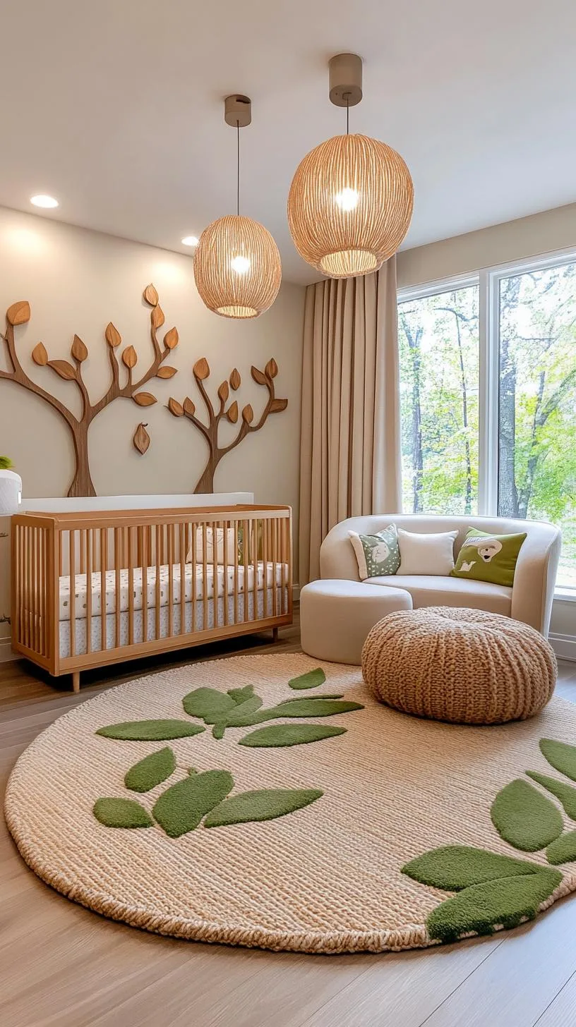 20. Forest Floor Hideout with Textured Rugs and Leafy Accents-1