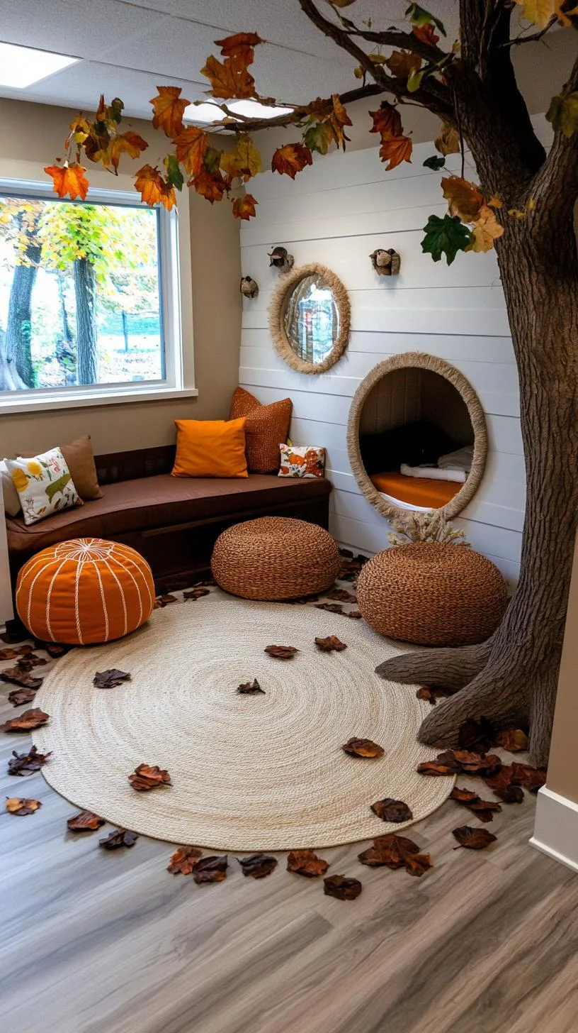 20. Forest Floor Hideout with Textured Rugs and Leafy Accents-2