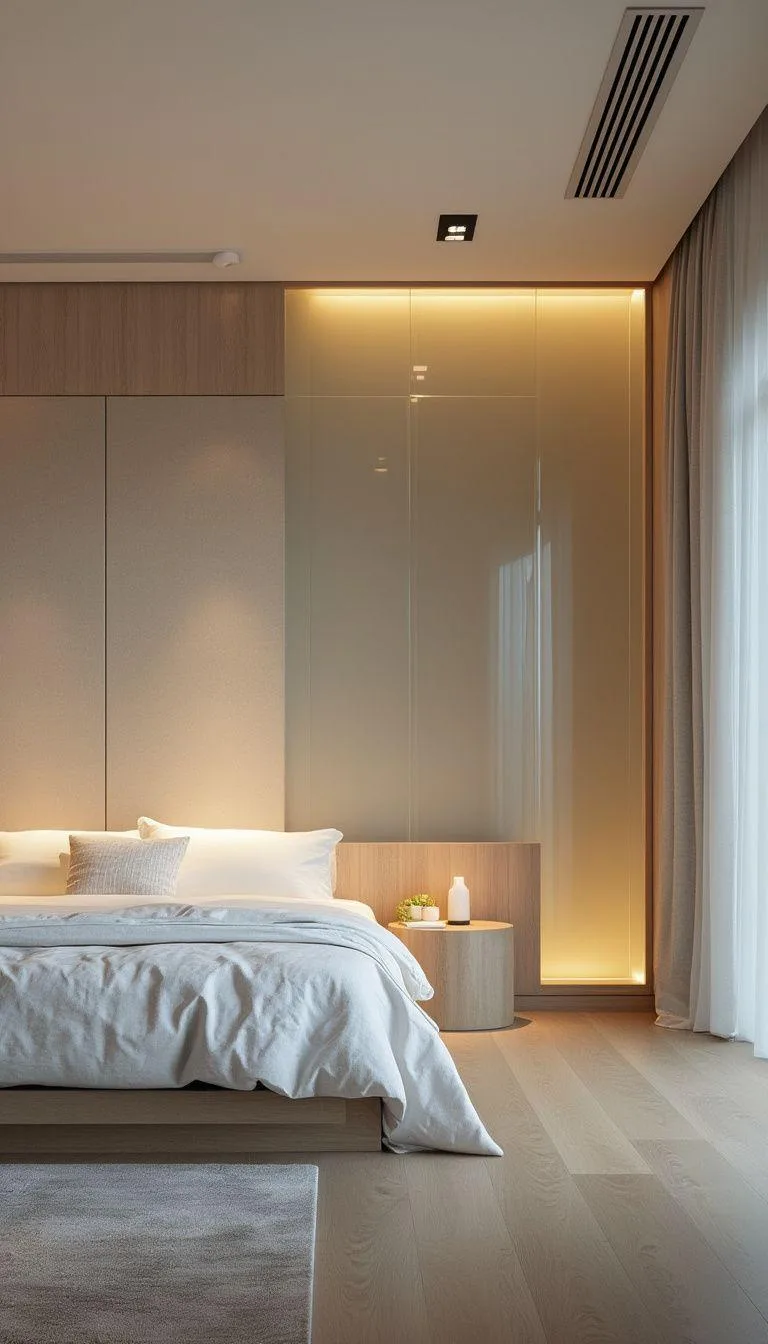 20 New Minimalist Bedroom Ideas to Inspire Your 2025 Refresh 86 15. Frosted Glass: Incorporate frosted glass features for privacy with style-0