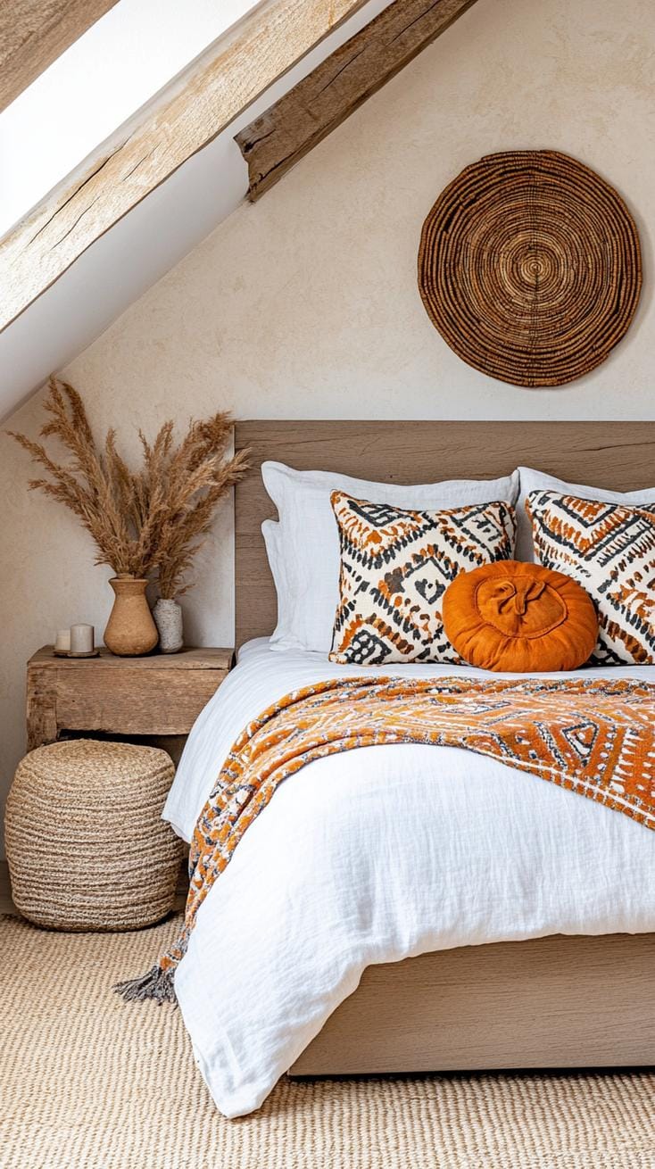 17. Generate an earth-and-fire theme using terra-cotta accents, tribal prints, and natural stone elements-2