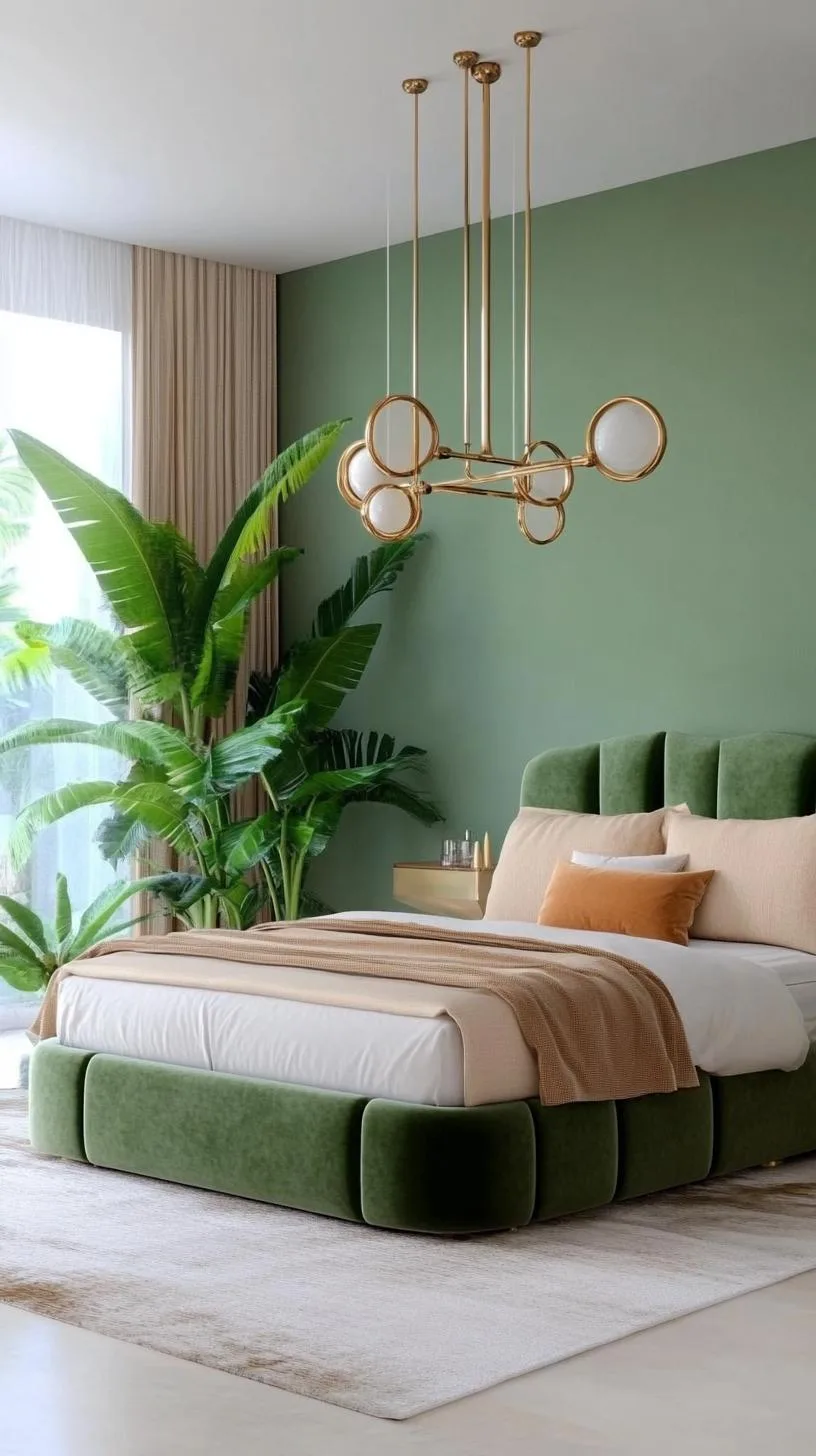 23 Stunning Olive Green Bedroom Ideas You'll Absolutely Love 59 7. Glamorous Olive Green and Velvet with Brass Fixtures-0