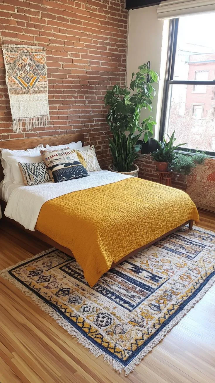 17. Hand-Knotted Rugs: Cover the floor with layers of hand-knotted or kilim rugs for a rich cultural feel-0