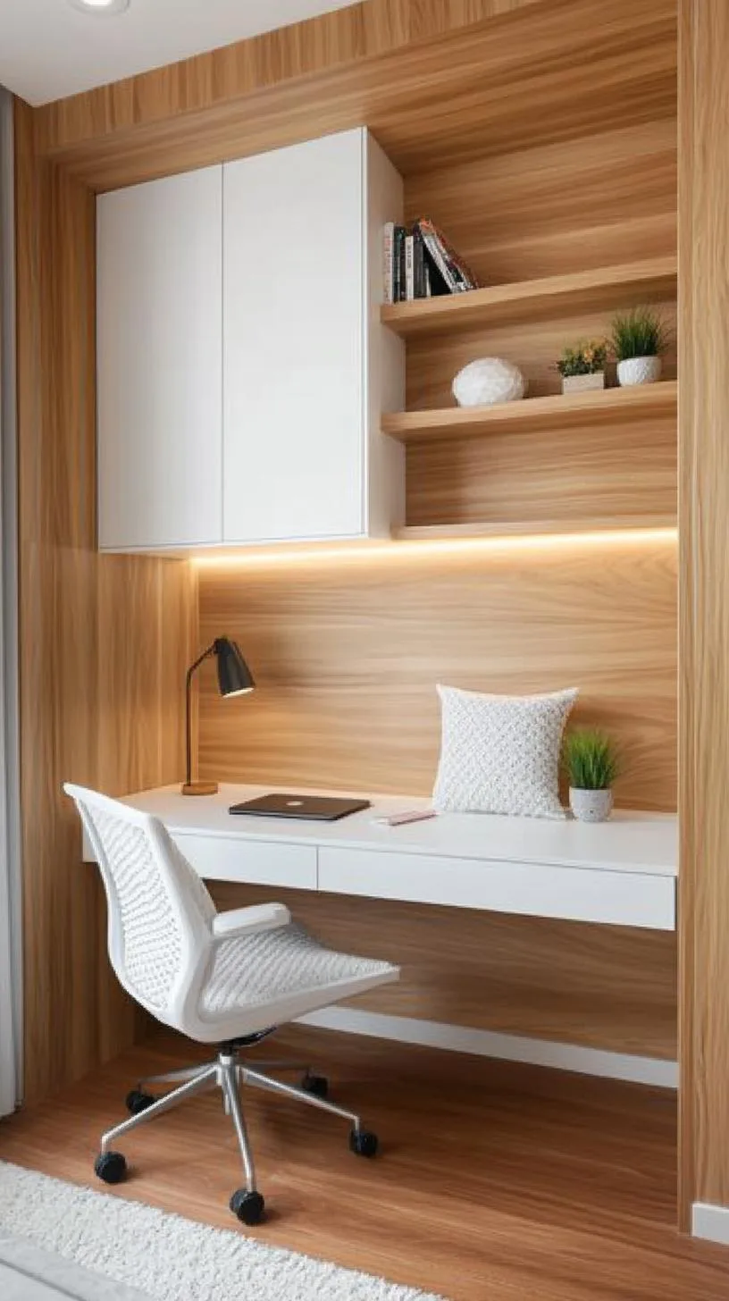 20 New Minimalist Bedroom Ideas to Inspire Your 2025 Refresh 104 18. Hidden Functionality: Example desk-in-the-wall style to maintain an uncluttered environment-1