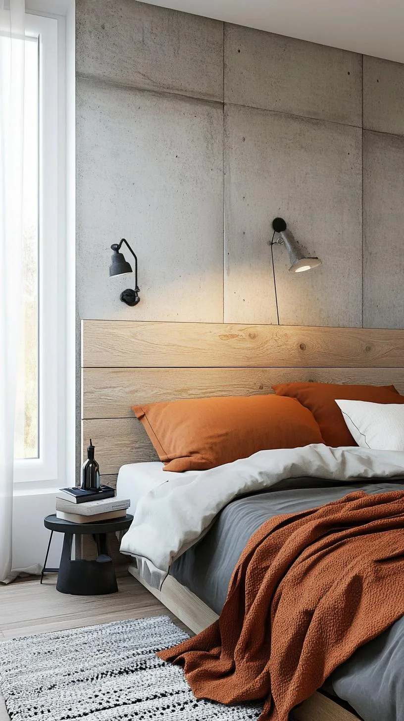 20 New Minimalist Bedroom Ideas to Inspire Your 2025 Refresh 21 4. Industrial Elegance: Pair concrete walls with minimalist metal fixtures and soft textiles-0