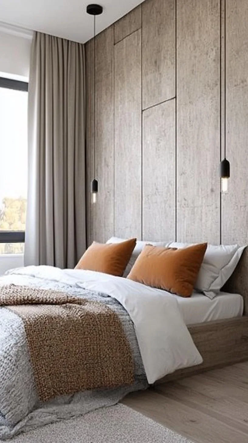 20 New Minimalist Bedroom Ideas to Inspire Your 2025 Refresh 23 4. Industrial Elegance: Pair concrete walls with minimalist metal fixtures and soft textiles-2