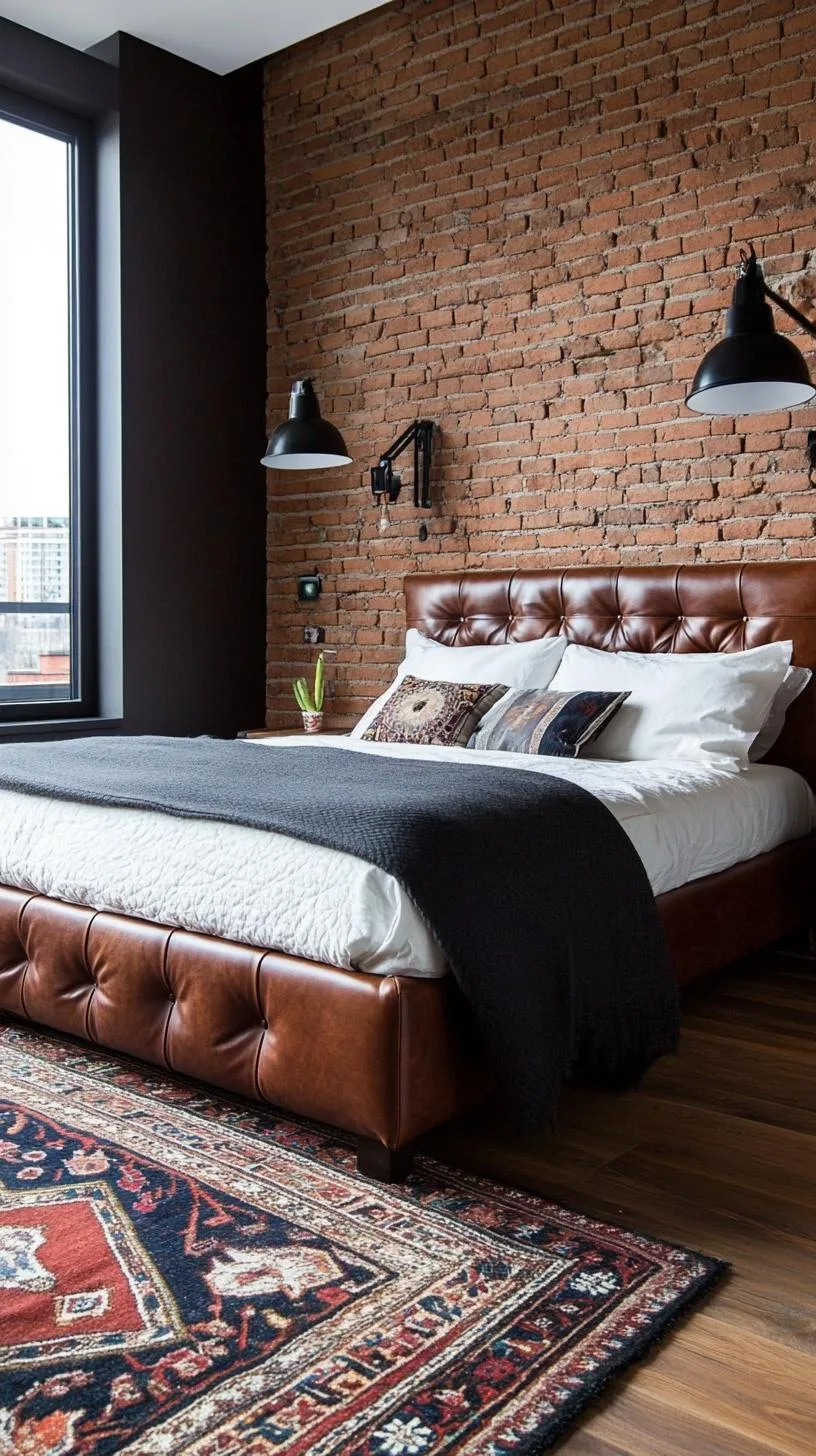 2. Industrial chic with exposed brick, metal elements, and leather accents-1