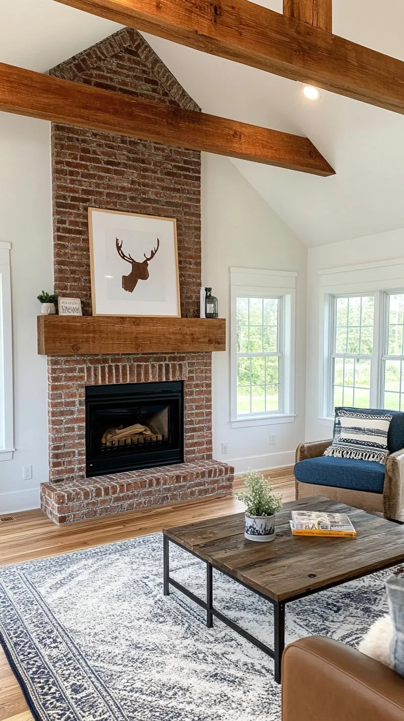 21 Best Industrial Farmhouse Living Room Ideas to Inspire 22 7. Insert a statement industrial farmhouse fireplace with a cast iron mantel, surrounded by a mix of vintage and contemporary furniture-1
