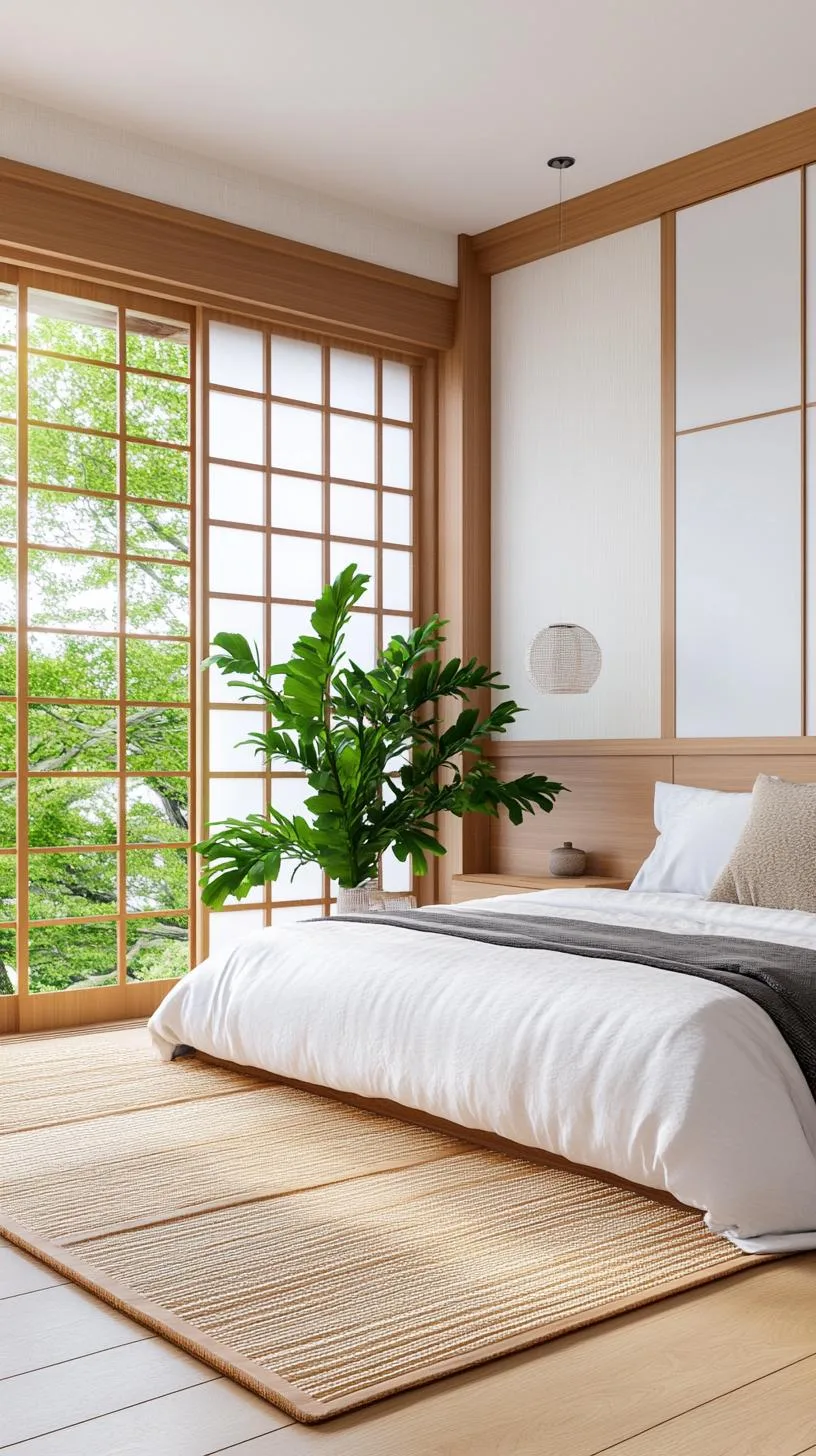 20 New Minimalist Bedroom Ideas to Inspire Your 2025 Refresh 27 5. Japanese-Inspired Tranquility: Utilize tatami mats and sliding shoji screens for a harmonious space-0