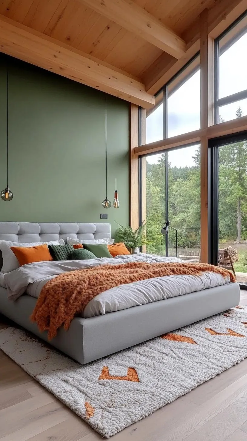 23 Stunning Olive Green Bedroom Ideas You'll Absolutely Love 176 19. Luxurious Olive Green Bedroom with Plush Textures and Dimmed Lighting-2