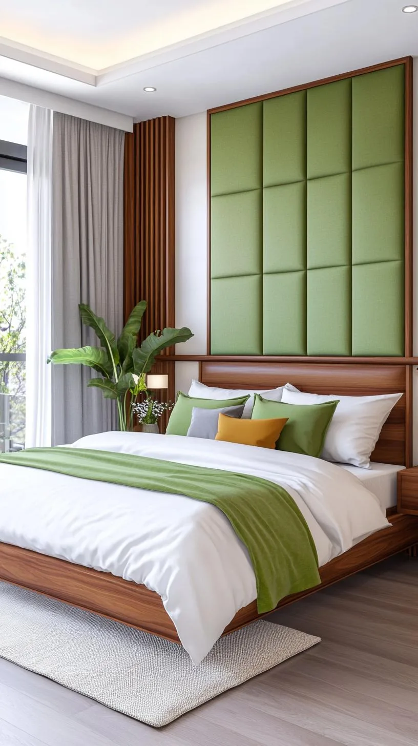 23 Stunning Olive Green Bedroom Ideas You'll Absolutely Love 197 22. Mid-Century Modern Olive Green Bedroom with Walnut Furniture-1