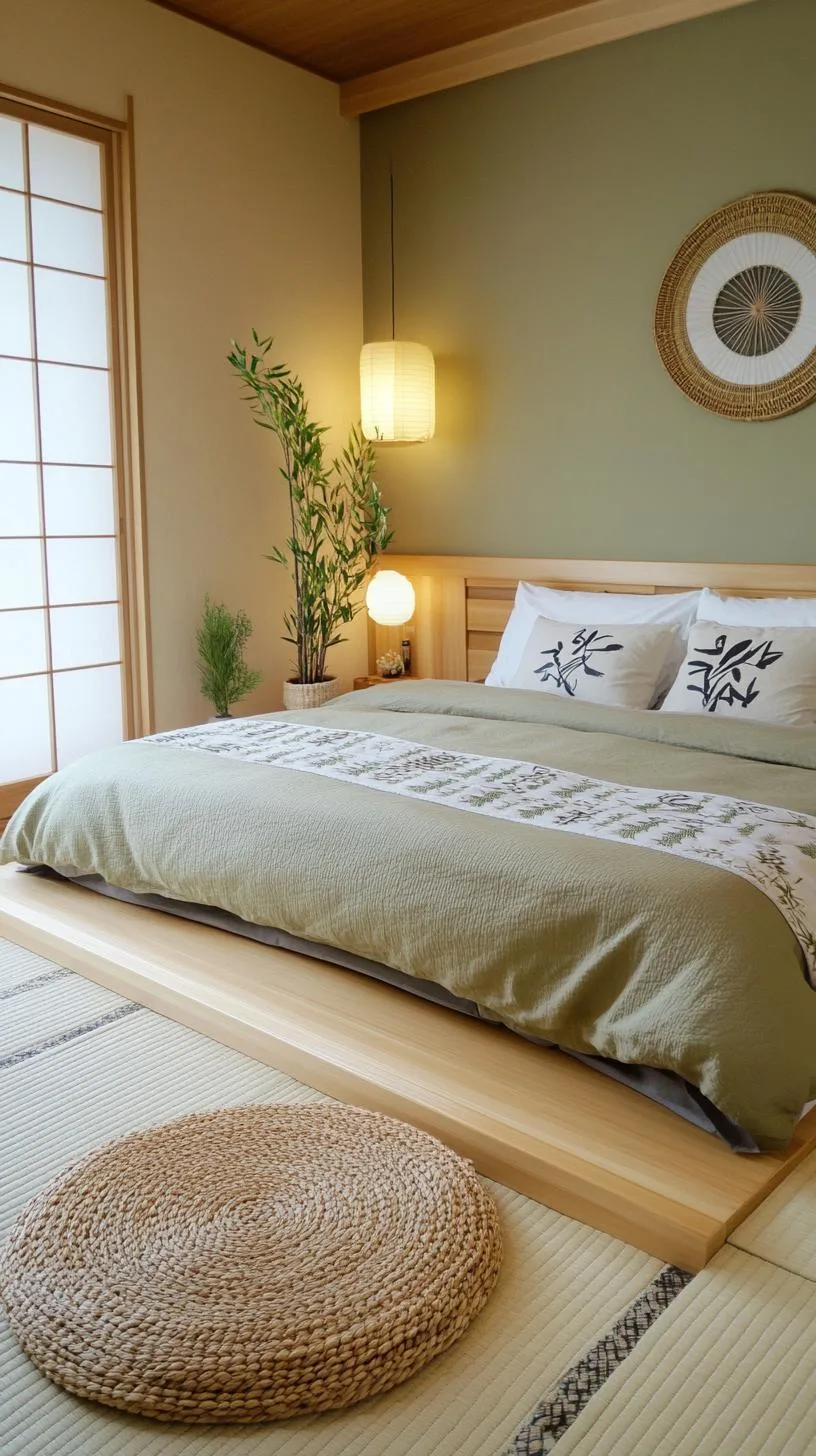 23 Stunning Olive Green Bedroom Ideas You'll Absolutely Love 142 16. Minimalist Japanese-Inspired Olive Green Bedroom with Tatami Mats-1