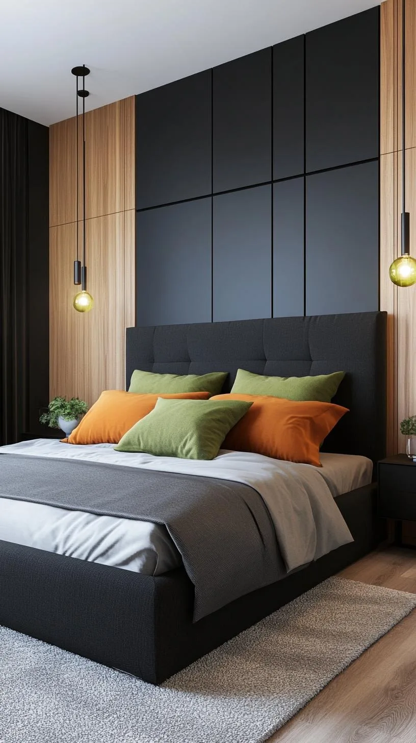 12. Minimalist Mocha Mix: Format an uncluttered room with green-tinted light bulbs and matte black finishes-2