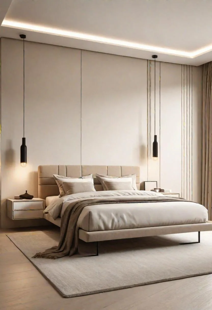 1. Minimalistic sanctuary with soft neutral colors and linear furniture-3