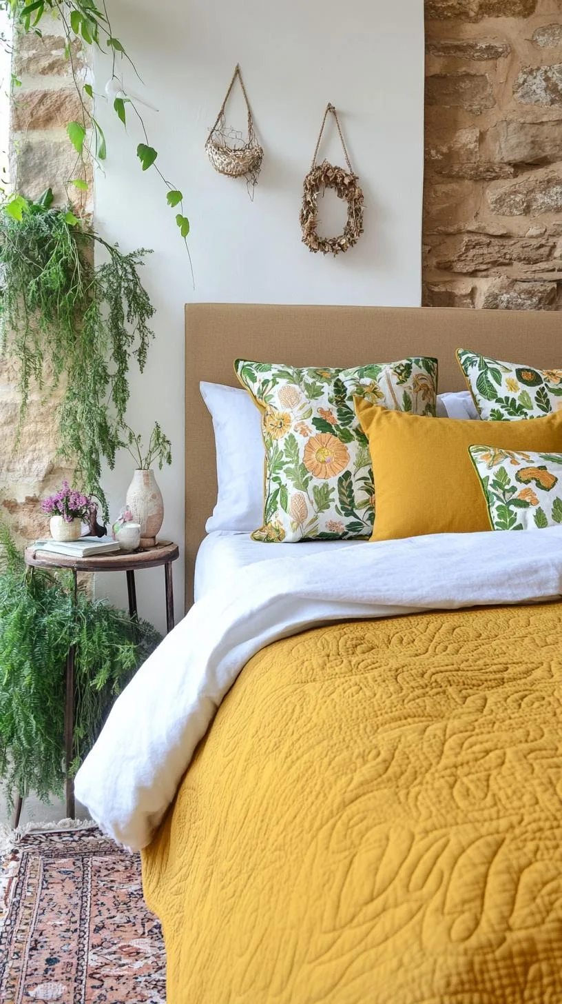 21 Colorful Boho Bedroom Ideas for a Whimsical Hippie Vibe 43 15. Mystical Woodland Vibes: Envelop your room in fern greens and toasty browns with fairy accessories-1