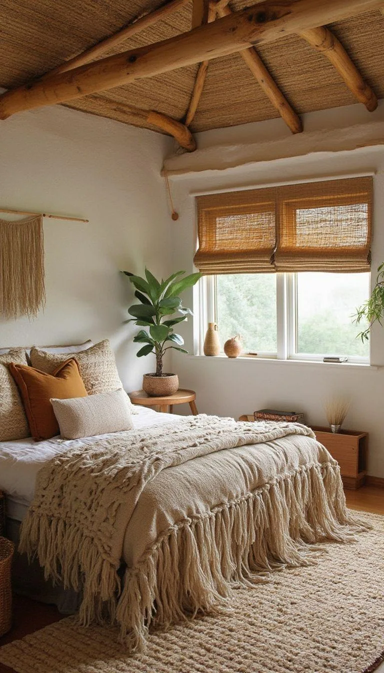 8. Natural Fiber Elements: Utilize jute or sisal rugs and bamboo shades for an organic, earthy touch-2