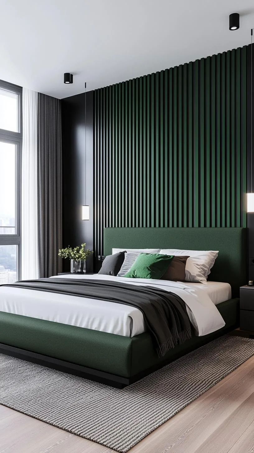 15. Nordic Nights: Mix deep green fabrics with black Scandinavian furniture for simplicity and style-0
