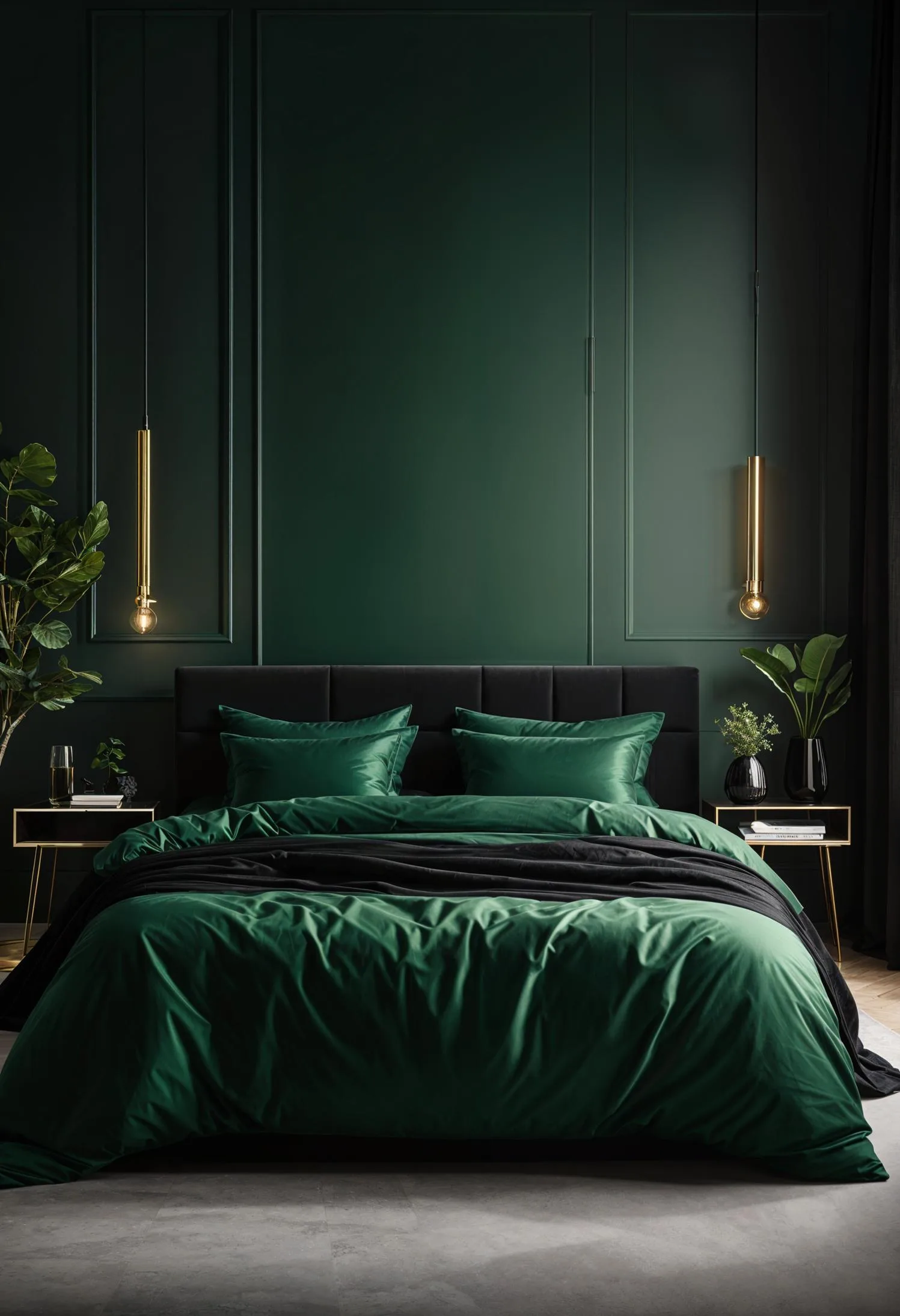 15. Nordic Nights: Mix deep green fabrics with black Scandinavian furniture for simplicity and style-2