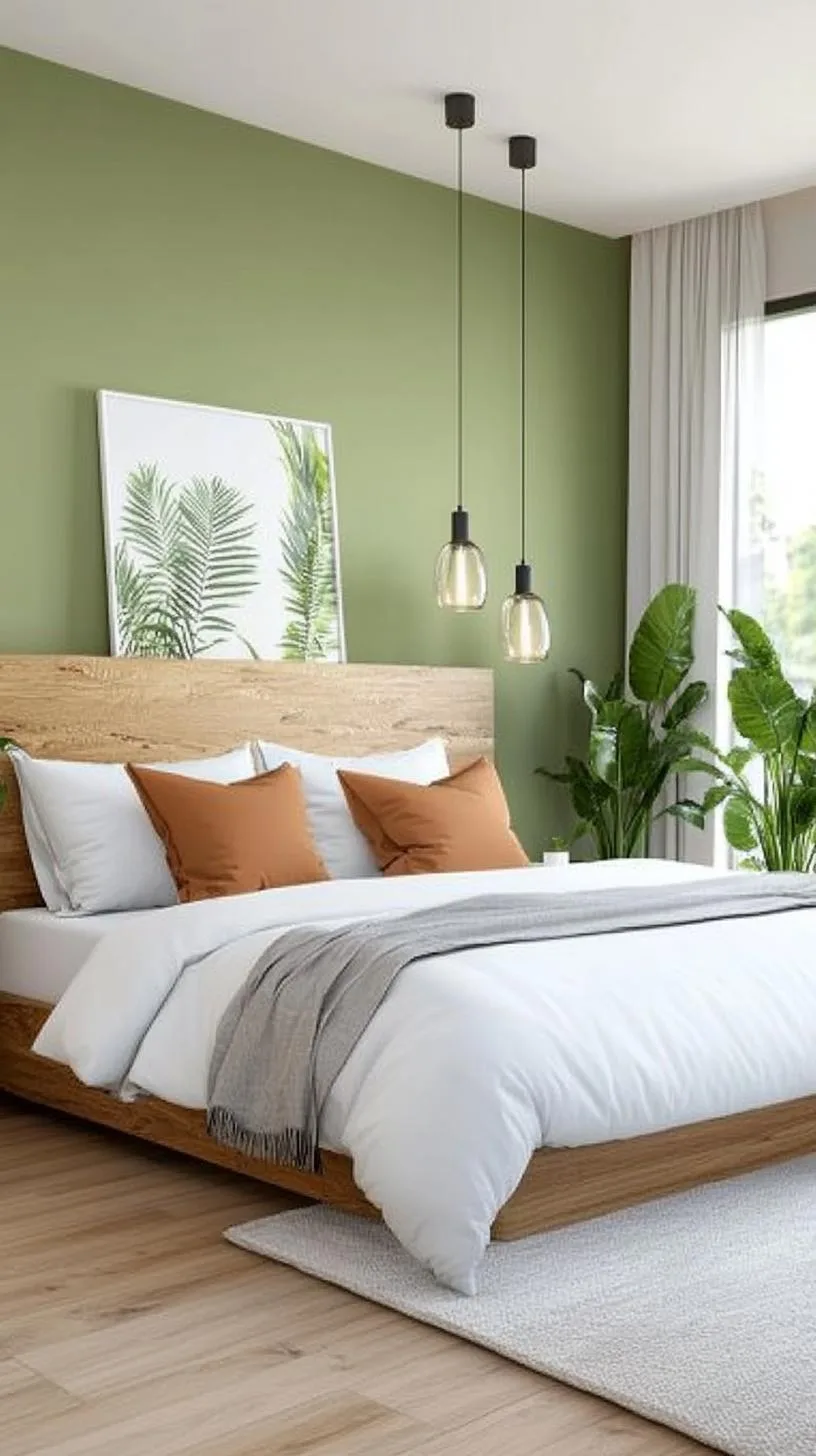 23 Stunning Olive Green Bedroom Ideas You'll Absolutely Love 124 14. Olive Green Scandinavian Bedroom with Soft Neutrals and Natural Light-1