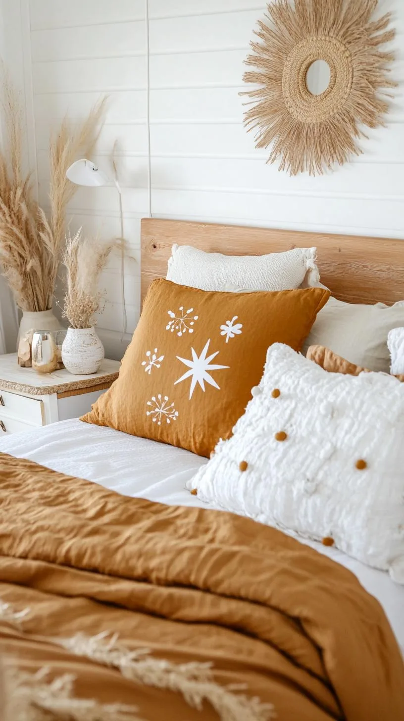 4. Opt for a desert oasis color palette with terracotta, mustard, and sandy beige combined with soft cotton bedding-0