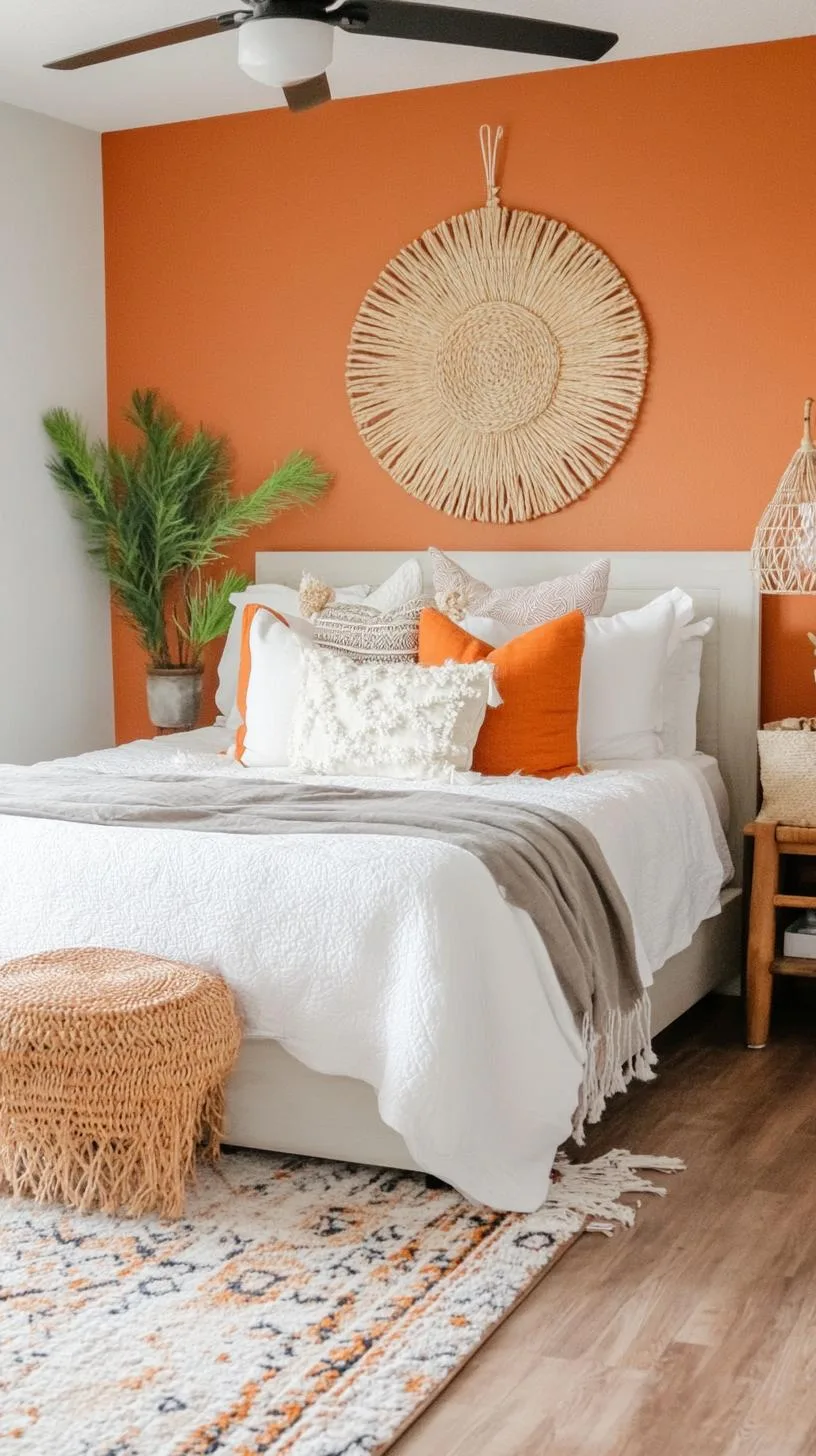 15. Painted Accent Wall: Add vibrancy with a painted wall in sunwashed hues like sienna or mustard to off-balance neutral tones-3