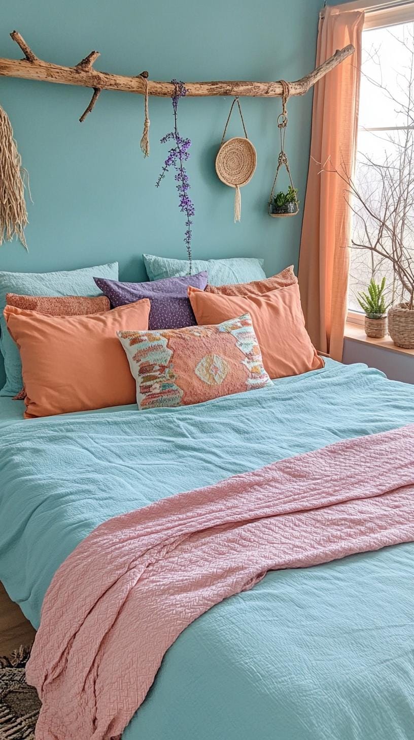 15. Pastel Reverie: Blend pastel blues with lavender and earthy browns for an inviting, eclectic mix-0