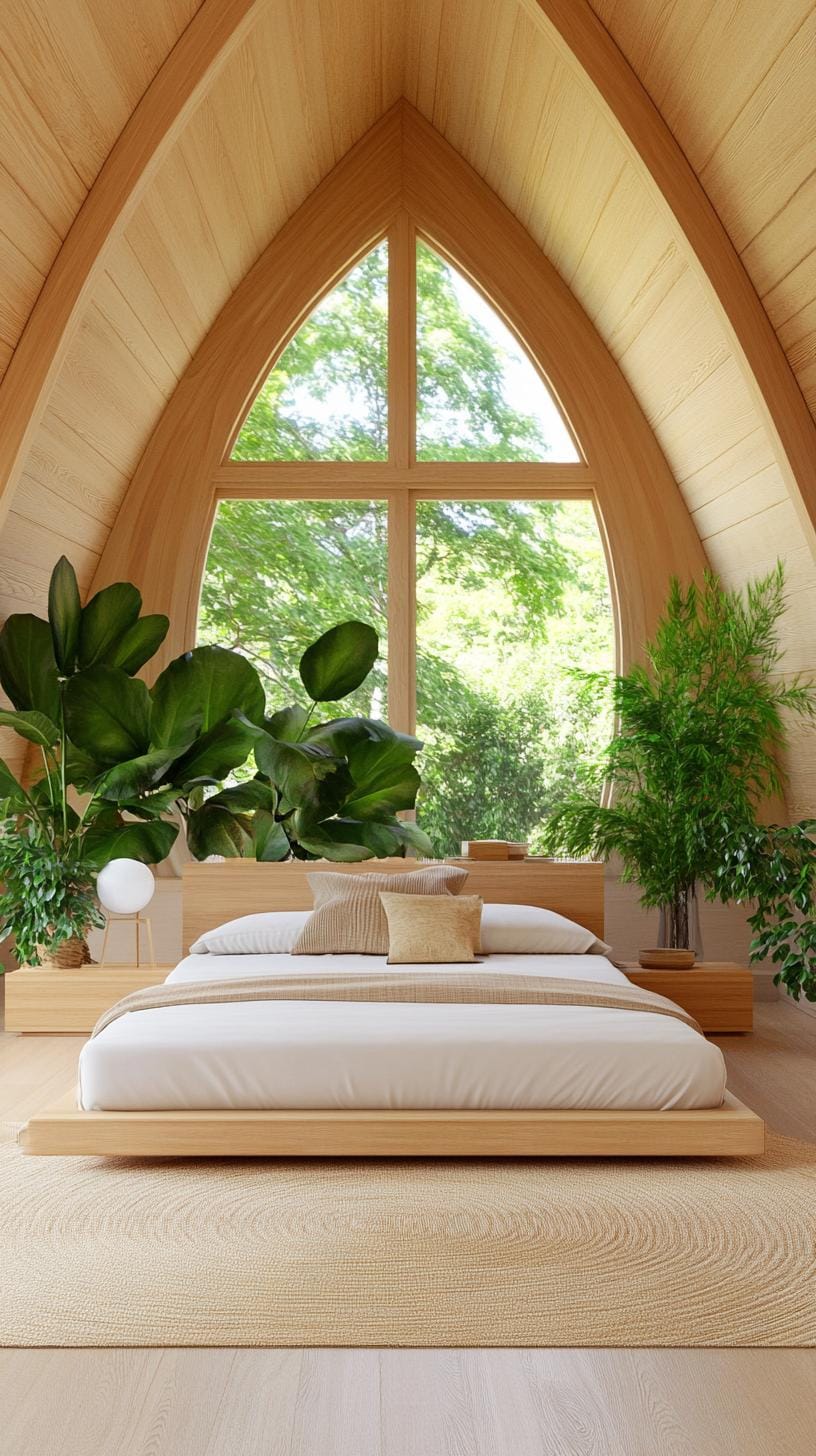 14. Produce a serene Zen atmosphere with tatami mats, low beds, and lush greenery-0