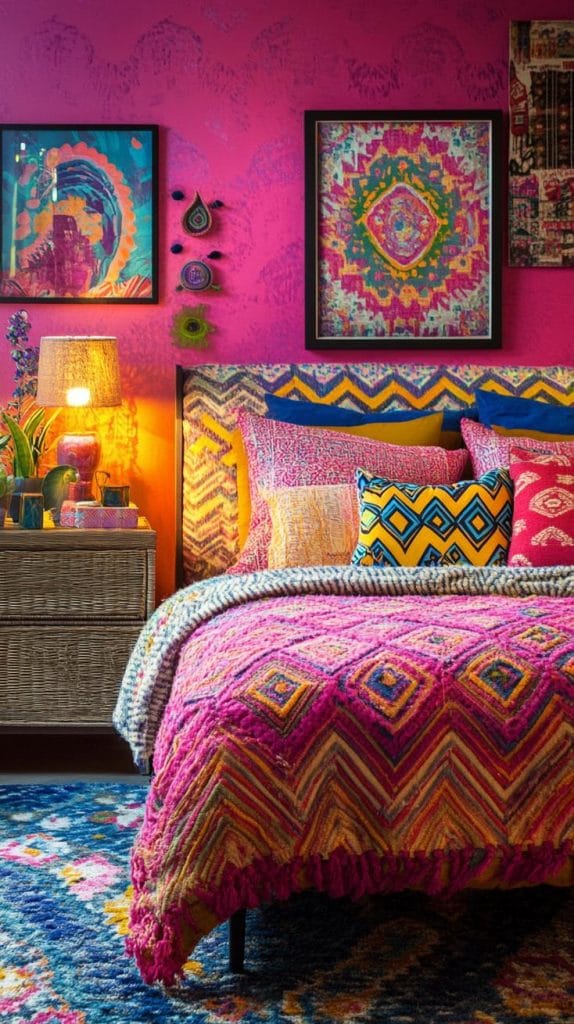 21 Colorful Boho Bedroom Ideas For A Whimsical Hippie Vibe - Lovely Harbor