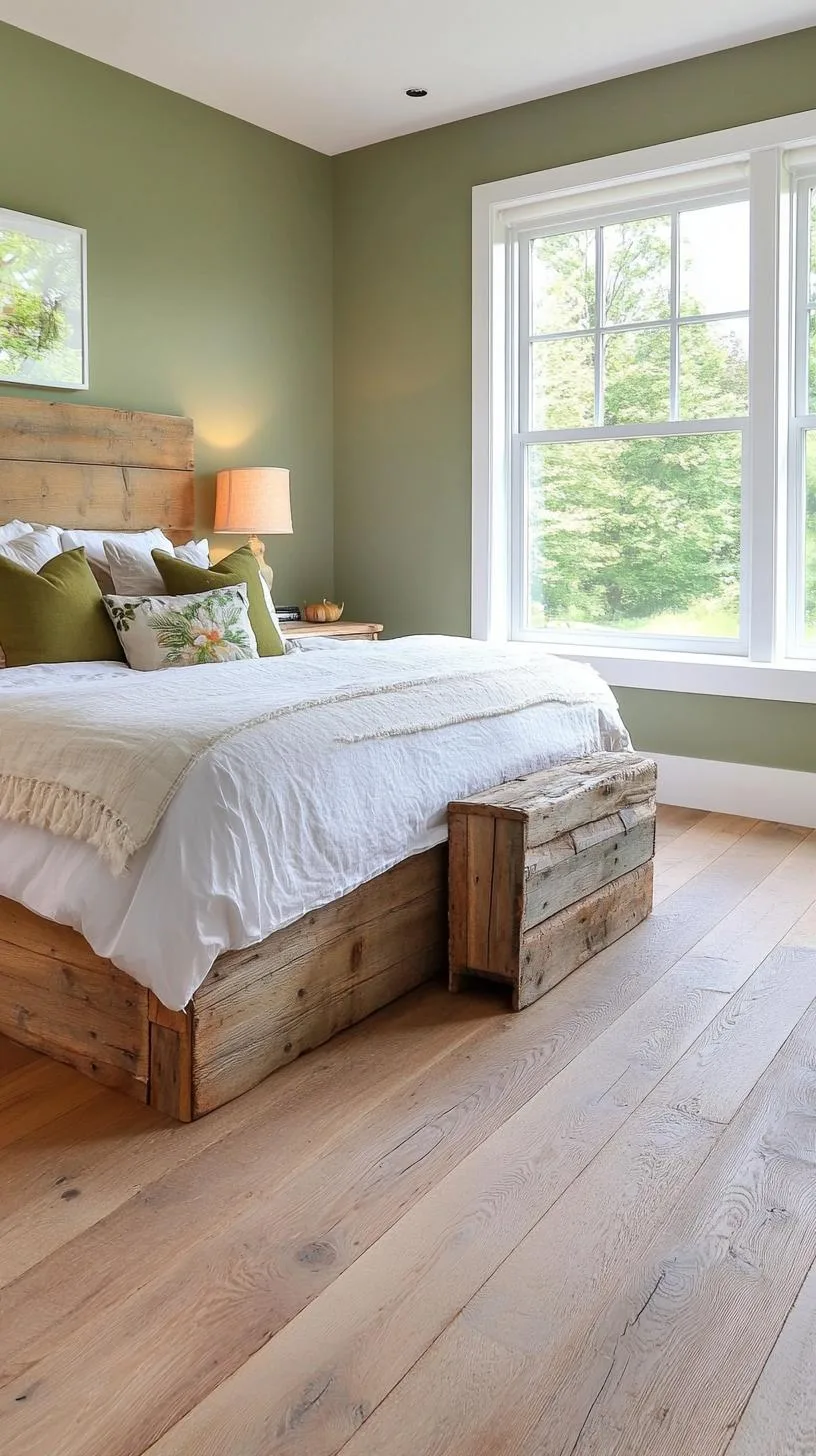 23 Stunning Olive Green Bedroom Ideas You'll Absolutely Love 2 1. Rustic Olive Green Bedroom with Reclaimed Wood Accents-0