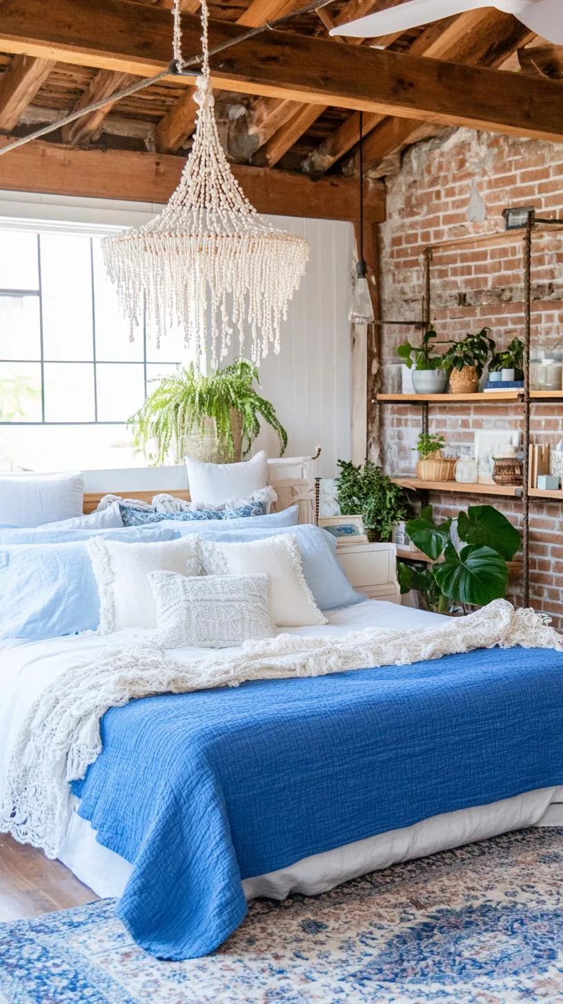 19. Sapphire Oasis: Design a sapphire-colored oasis using clean linens, beaded chandeliers, and open-roof shelving-1