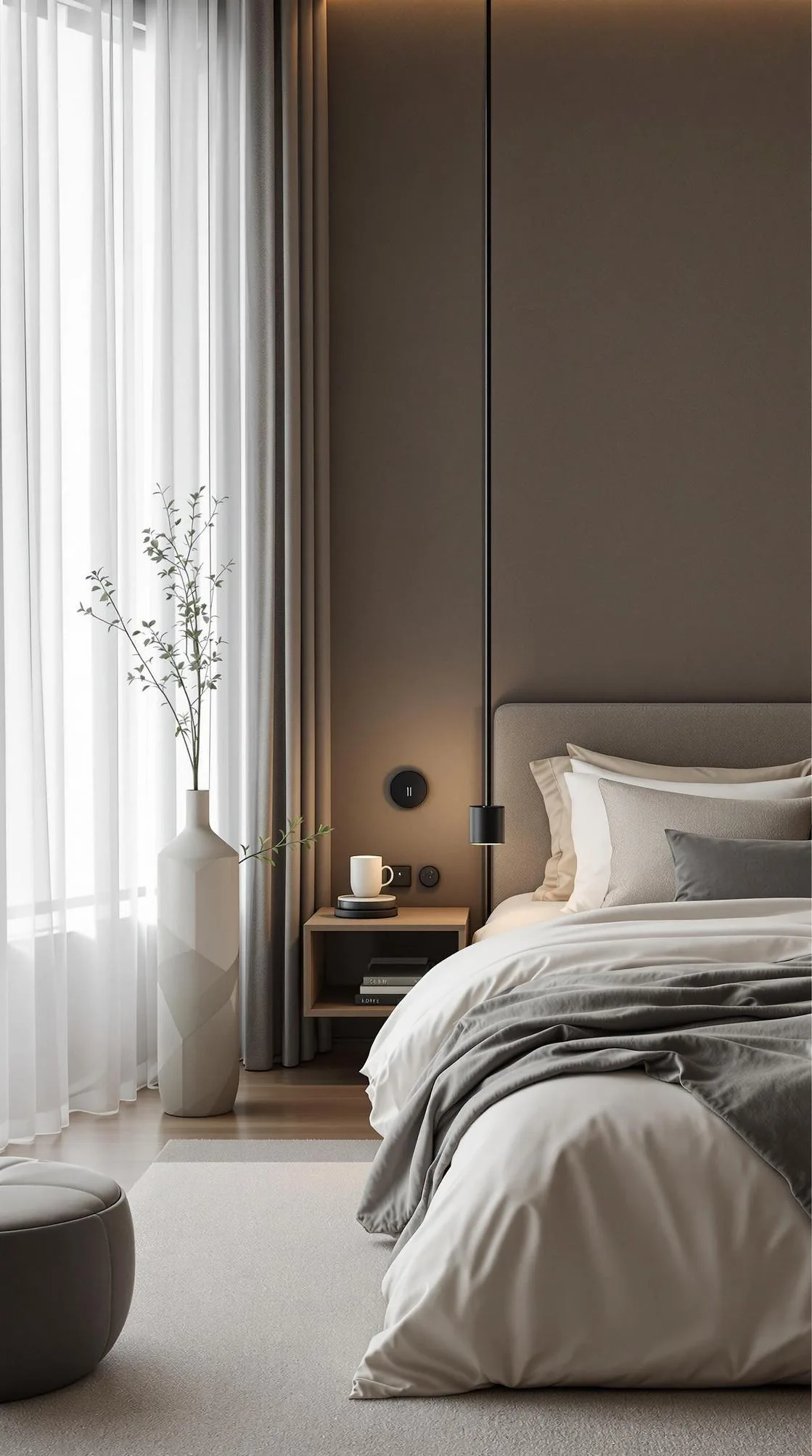 20 New Minimalist Bedroom Ideas to Inspire Your 2025 Refresh 65 11. Sleek Technology: Integrate smart home gadgets in an unobtrusive, minimalist design-2