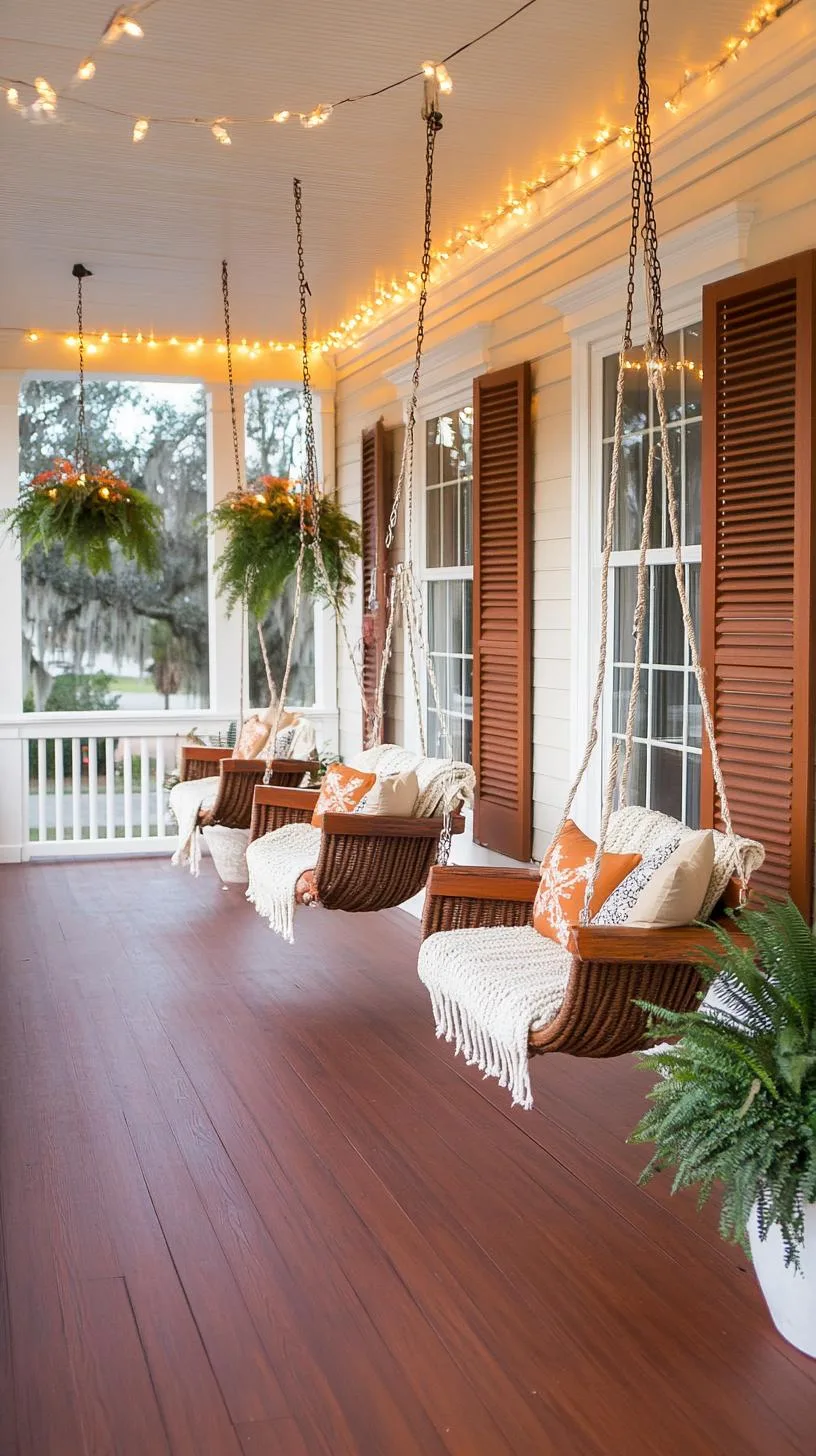 21. Southern hospitality: Swings with knitted throws, wooden shutters, and soft porch lighting set a welcoming tone-1