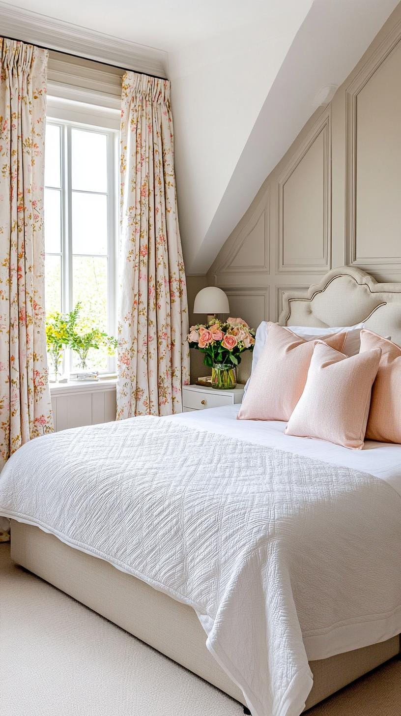 18. Style a Parisian-inspired chambre with a quatrefoil bed, elegant drapes, and soft pastel colors-0