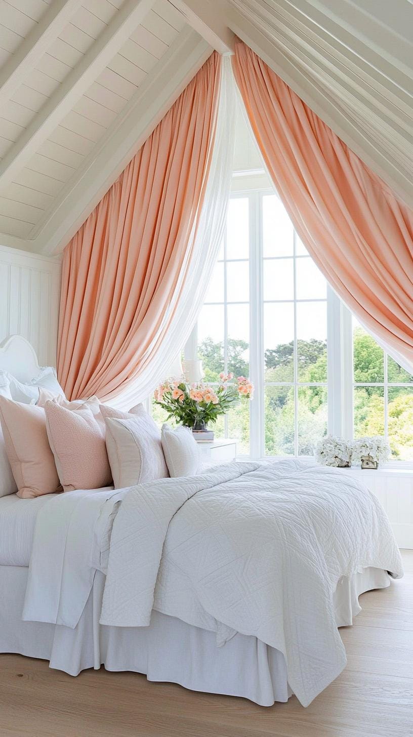 18. Style a Parisian-inspired chambre with a quatrefoil bed, elegant drapes, and soft pastel colors-1