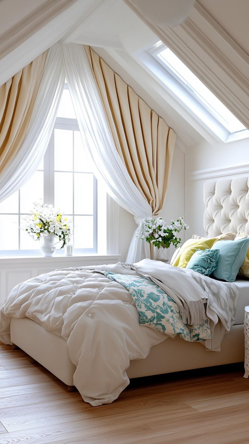 18. Style a Parisian-inspired chambre with a quatrefoil bed, elegant drapes, and soft pastel colors-2