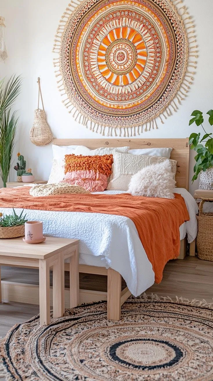 14. Tapestry Wall Mural: Choose a large colorful or neutral tapestry to fill a wall, acting as an intriguing centerpiece-1