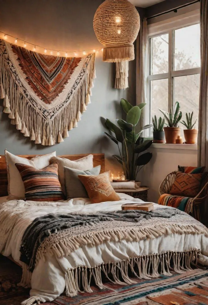 9. Tassel and Fringe Details: Accent throw blankets, pillows, and curtains with fringe and tassel details for added texture-0