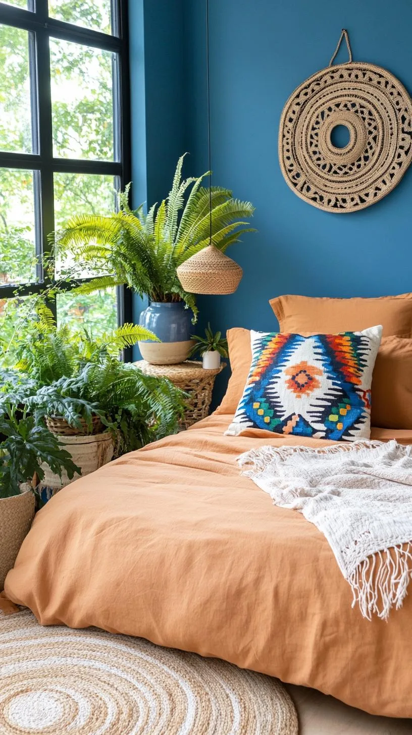 9. Twilight Tones: Play with twilight blue walls, handmade ceramic accents, and plenty of fern plants-1